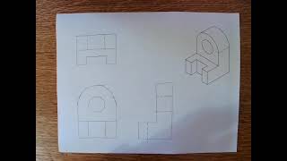 Sketching Dimensioned Multiview Drawing Example [upl. by Cathie]