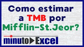 Como estimar a TMB pela Fórmula de Mifflin  St Jeor Aula 5  Aplicando o Excel  Emagrecimento [upl. by Ylrebmic]