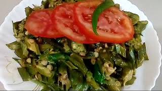 Different and Delicious Okra Fry RecipeDherosh bhajibhindi vajiNew Cooking House e7 [upl. by Ayotas917]