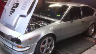 Alfa Alfetta GT Turbo Dyno Tune 17psi BP98 300hp Wheels [upl. by Enalb]