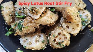 Spicy Lotus Root Stir Fry  Kamal Kakdi Fry Recipe  Bhagaz Kitchen [upl. by Martijn]