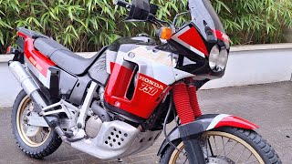 Honda XRV 750 RD04  Africa Twin  cold Start with SEBRING exhaust [upl. by Buffo]