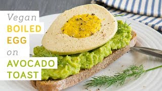 Vegan boiled egg on avocado toast  made from all natural ingredients [upl. by Aziul]