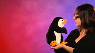 Folkmanis® Bow Tie Penguin Puppet Demo  Retired [upl. by Kooima]