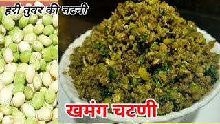 तुरीच्या दाण्यांची खमंग चटणीतूवर की चटनीWhole Peagon Peas RecipeTiffin Recipe [upl. by Siuraj]