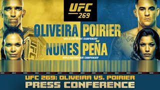 UFC 269 Press Conference Oliveira vs Poirier [upl. by Tann]