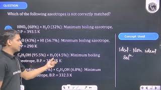 Which of the following azeotropes is not correctly matched [upl. by Sosna628]