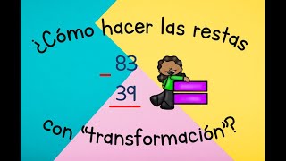 ¿ Cómo hacer las restas con transformación  para niños de primer grado [upl. by Annerahs187]