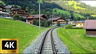 4K Train Driver view  Montreux to Montbovon  Goldenpass Panoramic MOB Train Switzerland  Cab ride [upl. by Aerdna]