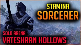 ♻️Stamina Sorcerer♻️ Solo Arena Vet Vateshran Hollow  Full Run PTS  Elder Scrolls Online ESO [upl. by Iinde]