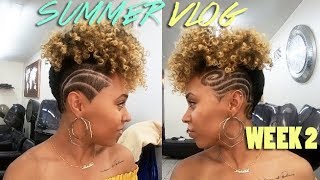 Summer Vlog Series My Dope Haircut Design with TheHairSurgeon  MsAriella89 [upl. by Cavit]