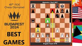 🥇 chess olympiad 2024 best games 5  Arjun vs Mamedov [upl. by Selie]