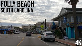 Folly Beach South Carolina  4K Drive [upl. by Dachy]