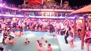 Carnival Breeze  New Years party 2014 pool [upl. by Eidur]