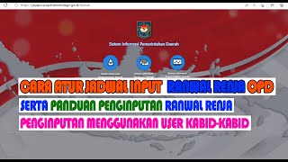 SIPD  CARA MEMBUAT JADWAL DAN INPUT RANWAL RENJA OPD PADA SIPD PERENCANAAN [upl. by Camella]