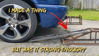 Welding practice project car ramp extensions but were they strong enough [upl. by Nahtnanhoj288]