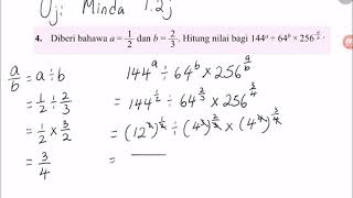 Klinik Matematik Bab 1 Tingkatan 3 Uji Minda 1 2j soalan 4 [upl. by Alban]