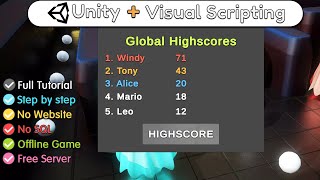 This helps me create free Online Leaderboard for Offline Game  Unity Visual Scripting Tutorial [upl. by Orgell123]