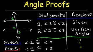 Geometry Two Column Proofs of Angles  Addition Substitution amp Transitive Property [upl. by Nylsoj]