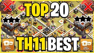 TOP 20  BEST TH11 CWL BASE LINK 2024  TH11 WAR BASE LINK 2024  TH11 BASE LINK CLASH OF CLANS [upl. by Eimmot415]