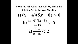 Solve the Inequalities Write theSolution Set in Interval Notation [upl. by Milak]