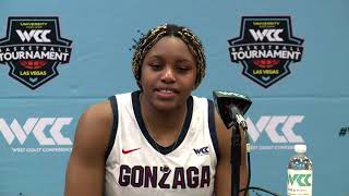 Gonzaga womens basketball talks WCC championship loss [upl. by Avan]