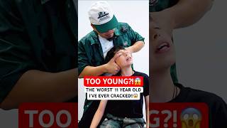 THE WORST 11 YEAR OLD IVE EVER CRACKED😱 neckpain Chiropractic Trending Short [upl. by Fiel]