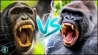 GORILLA VS CHIMPANZEE ─ Whos the King of Apes [upl. by Nhguavoj295]