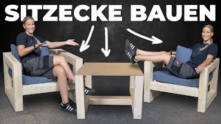 Sitzecke mit Style einfach selber bauen So wird der Garten schön [upl. by Ronda388]