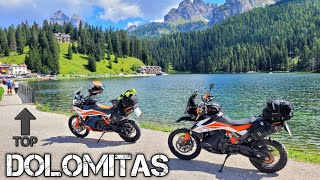 🇮🇹RUTA DOLOMITAS en MOTOS TRAIL🤩PASO GARDENA  LAGO MISURINAViaje Alpes KTM 890R  KTM790R [upl. by Olgnaed272]