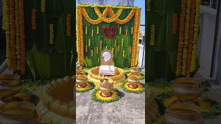 Haldi Decoration decoration haldi mangalasnanam decorationideas [upl. by Hickey]