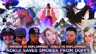 Aokiji Saves Smoker From Doflamingo  Smoker Vs Doflamingo  Reaction Mashup [upl. by Aketal879]