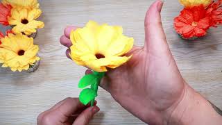 Diy Caléndula de papel flores realistas de papel crespón flores fáciles Channelli manualidades [upl. by Wolram]