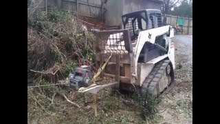 Warn xd9000i winch pulls Bobcat [upl. by Arleyne]