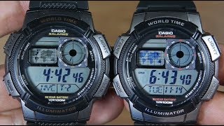 CASIO STANDARD AE1000W1AV VS AE1000W1BV [upl. by Lipski773]