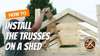 How to Build a Shed  How To Install Trusses  Video 6 of 15 [upl. by Alien]