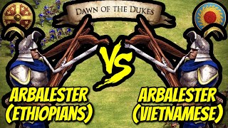 200 Ethiopians Arbalesters vs 200 Vietnamese Arbalesters  AoE II Definitive Edition [upl. by Atener41]