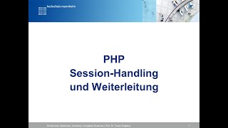 PHP SessionHandling und Weiterleitung [upl. by Narcho]