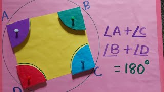 cyclic quadrilateral working modelmaths teaching aidsmaths working models [upl. by Aixela]