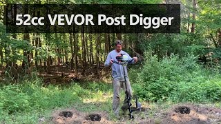 Digging Post Holes With The VEVOR 52cc Gas Powered Post Hole Digger [upl. by Wilterdink755]