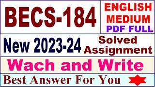 becs 184 solved assignment 202324 in English  becs 184 solved assignment 2024  becs 184 english [upl. by Nader80]