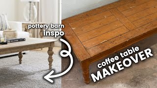 Farmhouse Furniture Makeover  Creating a Pottery Barn Inspired Coffee Table on a Budget [upl. by Mitchell]