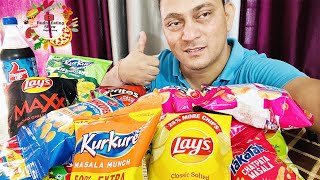 19 PACKS OF HOT AND SPICY SNACKS  INDIA KURKURE LAYS AND MANY MORE SNACKS EATING CHALLENGE [upl. by Vowel]