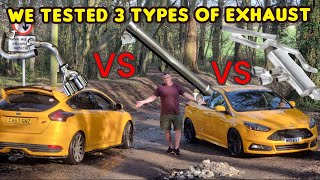 FORD FOCUS ST mk3 full back box delete vs Resonator Delete vs miltek exhaust [upl. by Wayne914]