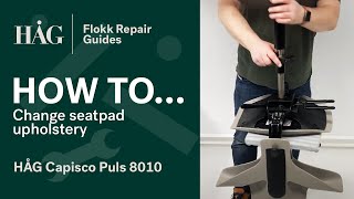 How to change the seatpad upholstery  HÅG Capisco Puls 8010  Flokk Repair Guide [upl. by Gnourt595]