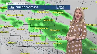 SE Wisconsin Weather Morning rain Tuesday showers continue on and off throughout the day [upl. by Aihsi]