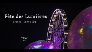 Fête des Lumières 2023 Lyon France  4K [upl. by Aihsinyt]