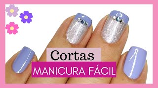 Manicura Paso a Paso en casa muy Fácil con diseños en uñas cortas para Principiantes [upl. by Cassady]