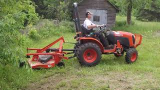 51 Kubota B2601 Compact Tractor FDR1660 Finish Mower or Bush Hog [upl. by Orlov]