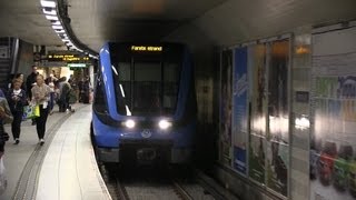 C20 Tunnelbanans gröna linjen vid Tcentralen i Stockholm [upl. by Weinberg]